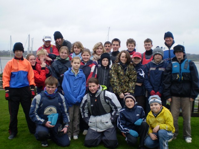 Group of beginner sailors with new instructors